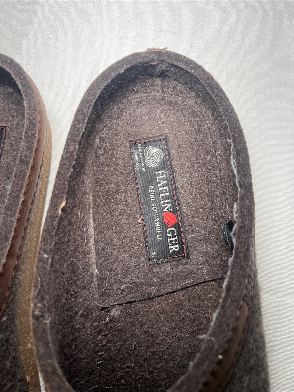 Haflinger Brown Wool Slip-On Clogs - Picture 3 of 11